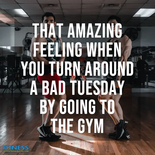 That amazing feeling when you turn around a bad Tuesday by going to the gym