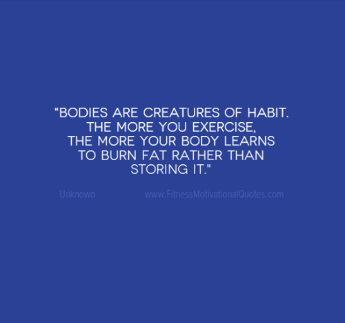 Bodies Are Creatures Of Habit