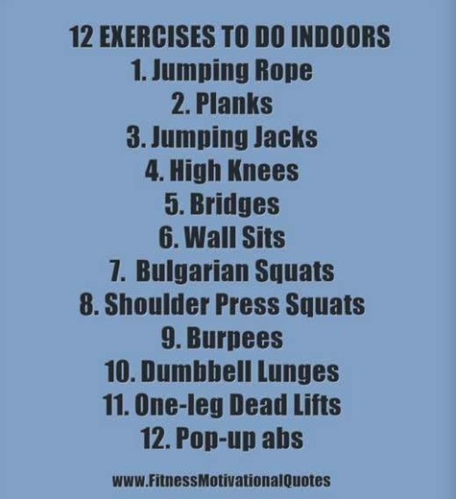 12 Exercises To Do Indoors