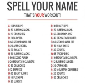 Spell Your Name Workout